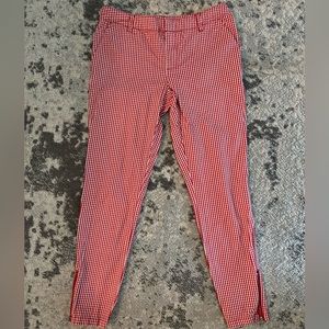 Plaid Red and White Trouser